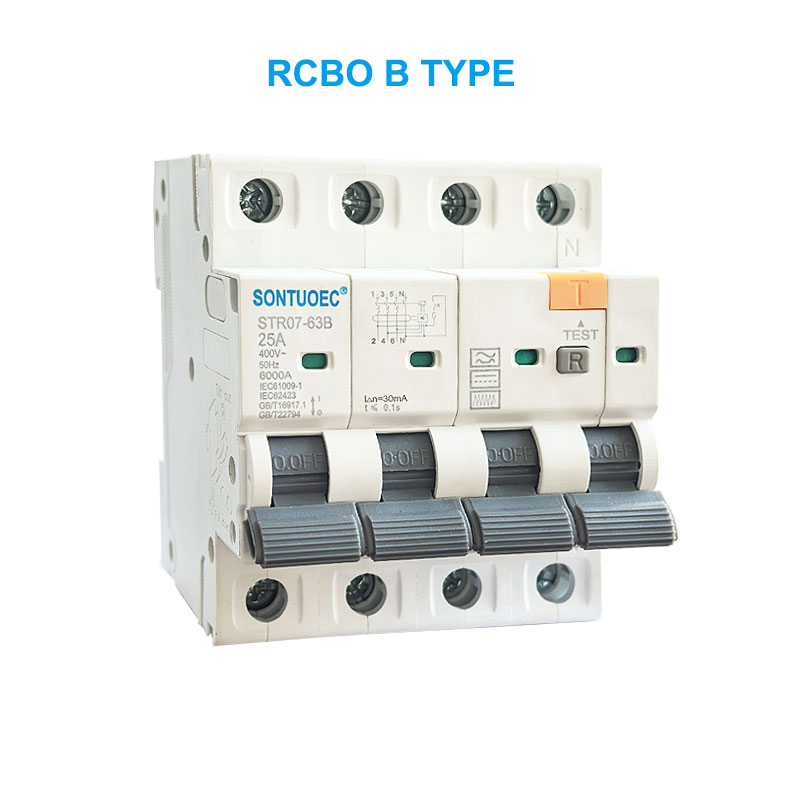 Stro7-63B RCBO B TYPE 2P 4P ნარჩენი მიმდინარე წრიული ამომრთველი